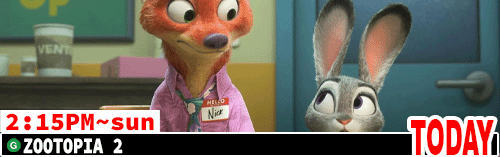 Zootopia 2 Sat Sun 2:15 pm